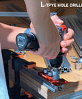 Heavy Duty All Metal Aluminum Profile Drill Guide Jig For Access Holes And Counterbore Drilling, Precision Machined With Smooth Chamfered Edges, Stainless Steel Construction, Tough As Nails, Includes Six Point Two By Ten Millimeter Drill Bits, drilling L-type aluminum extrusion