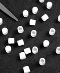 40 Pack Rubber Door Stopper Caps 0.39 Inch Hole End Caps For Wall Protection Soft TPR Rubber Replacement For Doors And Walls White Fits Most Doors No Brainer Install Keeps Walls Safe Prevents Scratches And Dings scattered on surface