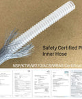 Pull Down Hose Kit For Moen Faucets 68 Inch Upgraded Version Replacement Part 150259 showing inner PE hose with certifications.