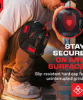 Heavy Duty Construction Knee Pads With Ankle Support And Anti Slip Cap For Men showing slip-resistant hard cap in use