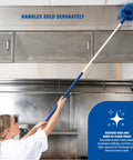 Round Duster Head With Soft Flagged Bristles In Blue 9 Inch 12 Pack For Ceiling Dusting Vents And Overhead Surfaces No Fuss Dusting With Broad Coverage And Easy Reach, used on overhead vents