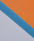Close-up of Gradient Ombre Room Darkening Curtains Two Panels 72 Inch Long Light Blocking Drapes in Orange and Blue stitching detail