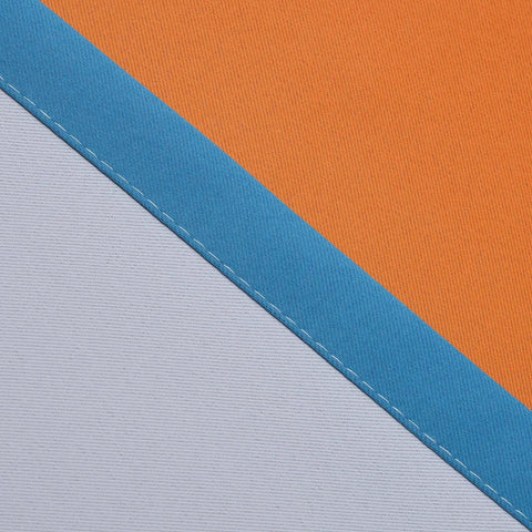 Close-up of Gradient Ombre Room Darkening Curtains Two Panels 72 Inch Long Light Blocking Drapes in Orange and Blue stitching detail