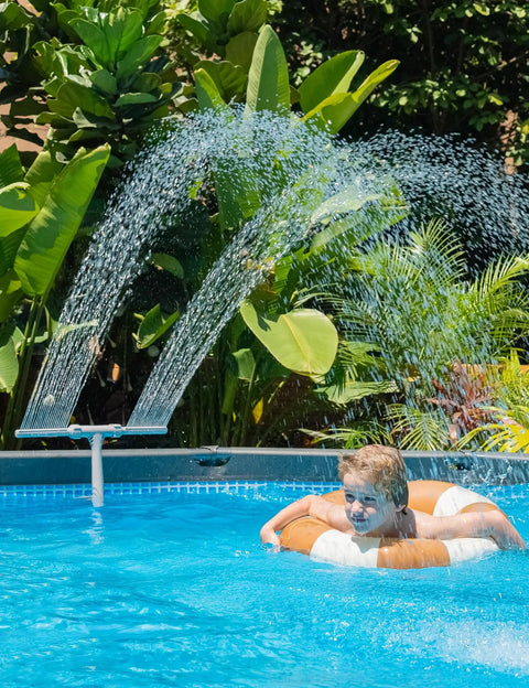Adjustable Dual Spray Pool Fountain For Above Ground And In Ground Pools High Pressure Waterfall Sprinkler in action