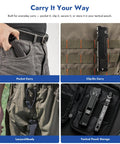 Rechargeable Flashlight With 1300 Lumens, 118 Meter Throw in pocket, clip-on, lanyard, and pouch storage options