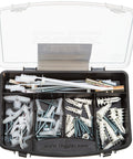 Your Go To 44 Piece Anchor Kit for Drywall and Concrete Mounting With Heavy Duty Toggle Bolts And Screws in open plastic case