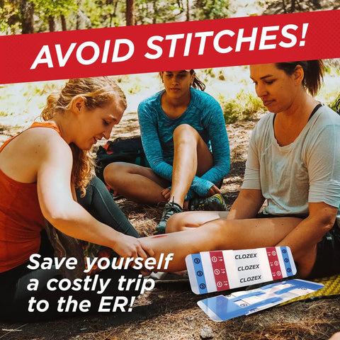 Emergency Wound Closure Without Stitches Quick Skin Closure Device For Two Lacerations Or One Long 2 Inch Repair FSA HSA Eligible Includes Two Sterile 1 Inch Closures For Easy At Home Or On The Go Wound Care