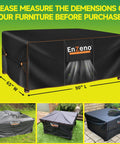 Heavy Duty Outdoor Patio Furniture Cover For Rectangular Sets Waterproof Weatherproof UV Guard Shield For Sectional Sofas Dining Tables And Chairs Built To Last 90 By 65 By 28 Inches Black on display