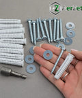 Pro Grade Dowels and Fasteners Kit for Solid Fixes Nylon Collar Dowels 10x50mm, screws, washers, socket for masonry projects