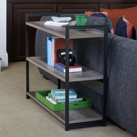 Straight Up Quality 3 Shelf Open Storage Bookshelf With Oak Rustic Wood Grain Laminate Shelves And White Steel Frame Heavy Duty Home Organization Game Changer Flex Your Cozy Living Room Setup