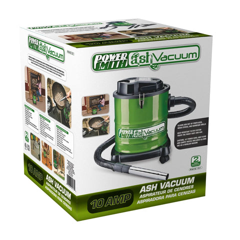 All Purpose Ash Vacuum For Fireplaces And Grills With 10 Amp Power in green box packaging