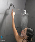 Solid Brass Shower Arm Extension 16 Inch With Flexible Height And Easy Adjust Angle Control Universal One Half Inch Pipe