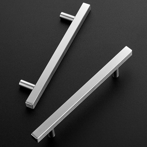 60 Pack Square Cabinet Pulls In Brushed Nickel 7 3 8 Inch Length 5 Inch Hole Center Stainless Steel Kitchen Drawer Handles