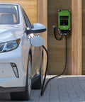 32 Amp Level 2 Electric Vehicle Charging Station With Smart Display And 25 Ft Cable For Hassle Free Garage Juice Up Using Nema 14 50 Outlet For Smooth Daily Drives Csa Certified J1772, charging an electric car.