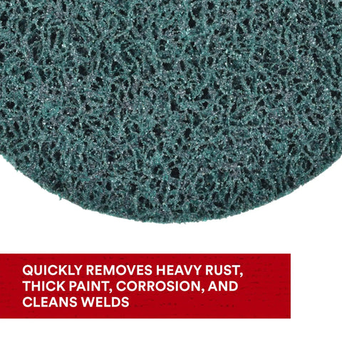 XT Pro Extra Cut Disc For Heavy Duty Metal Stripping And Surface Prep With Aluminum Oxide Abrasive Extra Coarse Grit Green Type 27