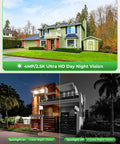 Image showcasing ultra HD day and night vision quality of Solar Wireless Security Camera System With 10 Inch Monitor Outdoor Surveillance Kit 4 Cameras Battery Powered And Solar Charged Long Run Time 365 Days No Wires Home Security