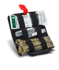 Open Paramedical First Aid Kit With Large Capacity Cabinet For Rapid Interventions, Leg Paramedic Organizer showing tools and dressings