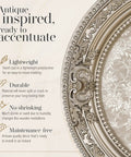 Petite Round Ceiling Medallion For Chandeliers And Fans 24 Inch Champagne Finish With Old World Floral Detailing edge view