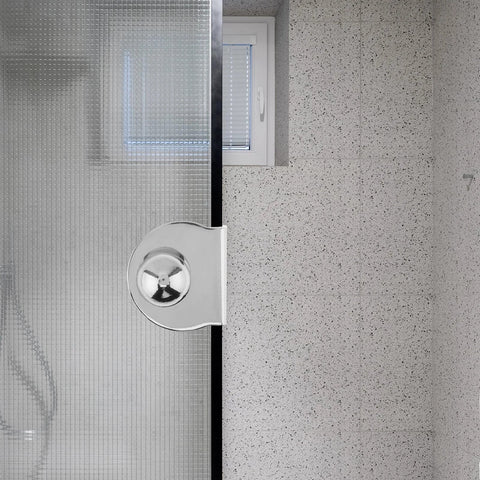 Glass Door Pull Handle Set For Glass Showcases Cabinets And Drawers No Drilling Clip On 5 To 8 Mm Glass with Double Screws installed