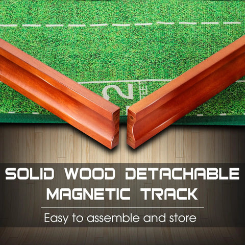 Indoor Golf Putting Mat With Ball Return Realistic Putt Surface, portable green with solid wood detachable magnetic track.