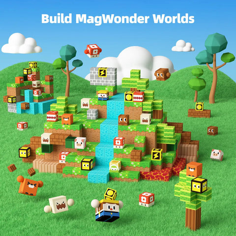 Magnetic Blocks Building Toys for Kids 3 Plus Boys and Girls Game Based MagWonder Construction Set Upgraded Cool STEM.