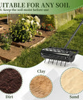 Rolling Lawn Aerator With T Shaped Handle 17 Inch Width 36 Reinforced Steel Spikes for Deep Soil Penetration