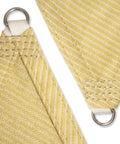 Close-up of Beige Right Triangle Dope Sun Shade Sail 16 By 16 By 22.6 Feet Outdoor Canopy Awning UPF50 Water And Air Permeable