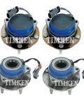 Front and Rear Wheel Bearing and Hub Assembly Kit for Cadillac XLR RWD Corvette, Beefed Up OEM Style Replacement
