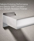 Check Out This Super Handy Honesty Collection Towel Arm Designed To Coordinate With Your Existing Faucets Accessories And Shower Stuff Making Your Bathroom Look Totally Put Together in polished chrome finish, close-up view.