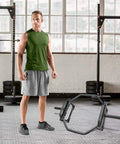 Olympic Trap Bar For Home Gym, 500 Lb Capacity, Alloy Steel, Black Finish, 50 Inch Long, 29 Inch Wide, 14 Inch High, Neutral Grips