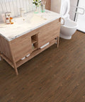 Bathroom with Brown Chestnut Wood Peel And Stick Floor Tiles That Look Real Waterproof Vinyl Planks 6 By 36 Inches Self Adhesive Easy Install