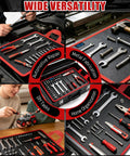 Magnetic Tool Mat And Telescoping Magnetic Pickup Tool Set for Garage And Workshop, displayed with various tools on mat