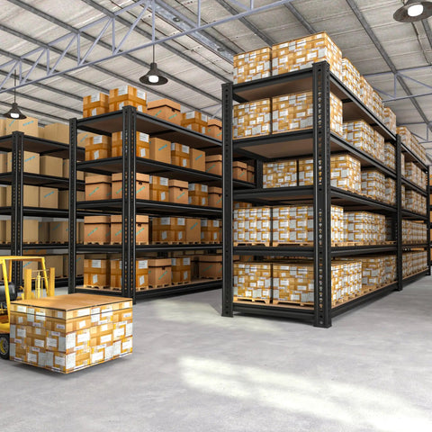 Heavy Duty Garage Shelving Unit 3500 Lbs Capacity, 60 Inch Wide 5 Tier Storage Rack For Tools, Gear, And Oversized Items, Ultra Sturdy Metal Shelves For Home, Garage, Or Workshop Organization in warehouse