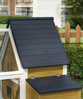 Wooden Chicken Coop With Detachable Run For Outdoor Poultry Cage Nesting Box Roof View in Garden Setting