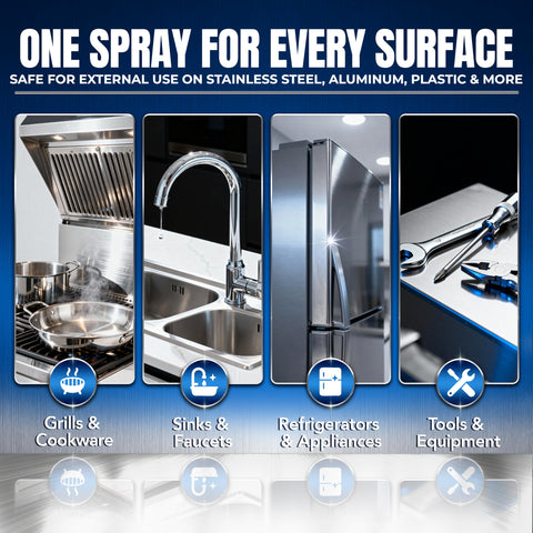 Stainless Steel Cleaner And Polish 10oz Cleans Polishes And Protects Kitchen Appliances Like Refrigerators Sinks Ovens And Grills