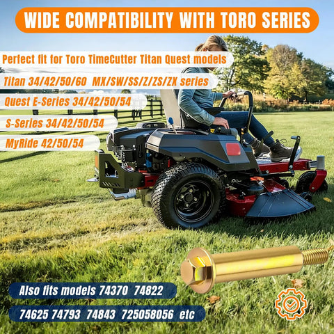 Heavy Lift Shoulder Bolt Replacement Set For Toro Timecutter Titan Quest Riding Mower compatible with various models.