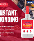 2 In 1 Brush On Super Glue With Nozzle, Mess Free, Never Dries Out, 3000 CPS CA Glue, Clear And Stain Free, Instant Bond For Plastic