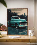 Legends Vintage Pickup Truck Wall Art Print 11x14 Inches Unframed Rustic Red Chevy Ford Decor For Living Room Or Office Classic Truck Poster With Retro Vibe And Timeless Color