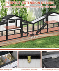 65.3 Inch Long Wooden Chicken Coop And Run For One To Two Chickens With Nest Box Tray And Perches, extension design