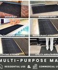 Anti Fatigue Rubber Floor Mat With Drainage Holes For High Traffic Areas Grippy Non Slip Doormat installed in various settings