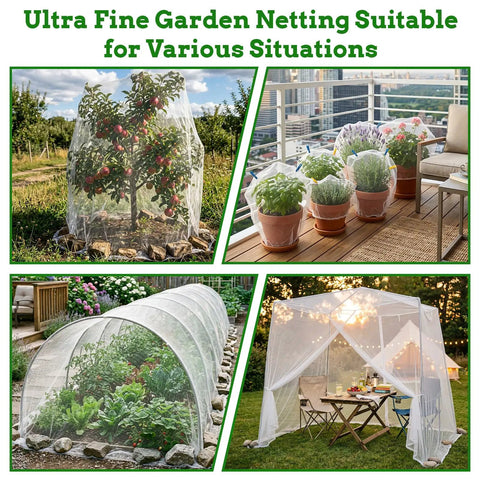 Garden Netting 4x10 Ft See Through Pest Barrier And Bird Netting For Vegetables Flowers Trees Plant Mesh Row Cover For garden setup