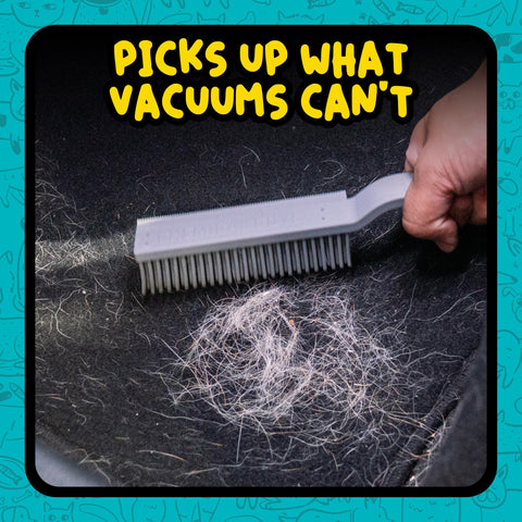 Pro Rubber Pet Hair Removal Brush For Cars Trucks SUVs RVs And Home multi-surface tool lifting pet hair from upholstery