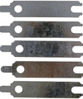 Starter Alignment Shim Kit In Steel Construction With One 1/64 Inch, Two 1/32 Inch, And Two 1/16 Inch Shims, Universal Fit shown