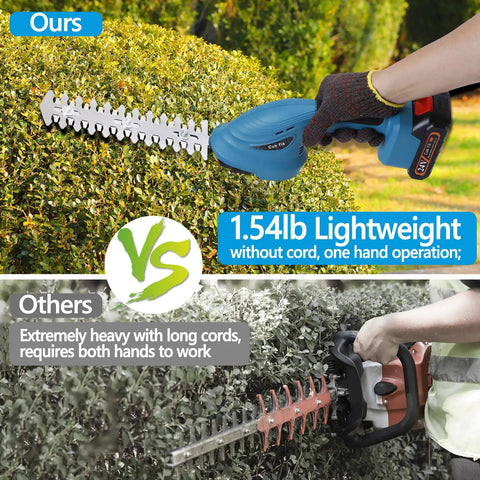 Cordless Hedge Trimmer With Battery And Charger 21V Two In One Grass Cutter And Shrub Trimmer Lightweight Handheld Grass Shears