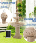 Solar Water Fountain Outdoor Garden Decor Three Tier Cascading Bubbler Waterfall with Pump for Patio and Backyard