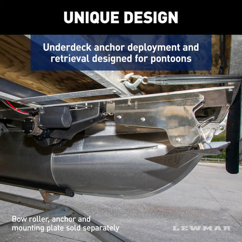 Venta Pontoon Anchor Winch Heavy Duty Electric Bow Mount With 220 Lb Load Capacity, 92 Ft Three Strand Rope, 6 Ft Chain, 400W IP66 Marine Motor, Slackline Sensor Cut Off Switch, Easy Foot Switch Deployment, 12V Power Supply underdeck pontoon mount