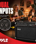 Portable 40 Watt Electric Guitar Amplifier With Dual Inputs And 6 Inch And 8 Inch High Definition Speaker Cones Overdrive Digital