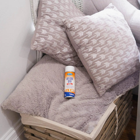 Residue Free Anti Static Spray To Cut Static Cling And Eliminate Static Shock On Clothes Carpets Rugs Furniture Drapes And Electronics With Safe Easy Mist For Everyday Home Use 6 Oz bottle on cushions