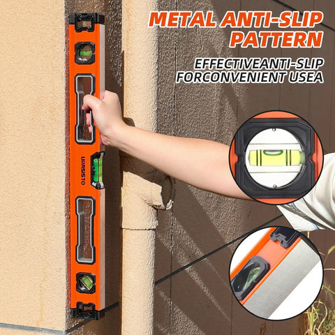Five Piece Badass Spirit Level Set With Magnetic Torpedo Grip, Rock Solid Aluminum Bubbles For Construction, Framing And Renovation Crews, Packaged In 10 16 24 32 48 Inch Sizes With Rugged Nylon Tool Bag