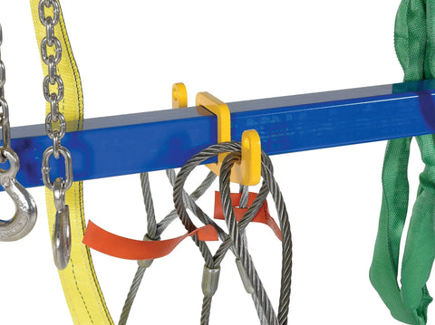 Built Like A Tank Double Sling Rack Hook For Industrial Storage With Bright Yellow Finish Super Slick Two Sided Design Fits Existing Rails Perfectly For Stress Free Hanging